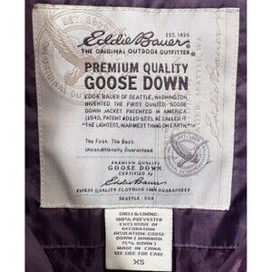 Eddie Bauer Premium Quality Goose Down 700 Fill Quilted Puffer Jacket Purple XS